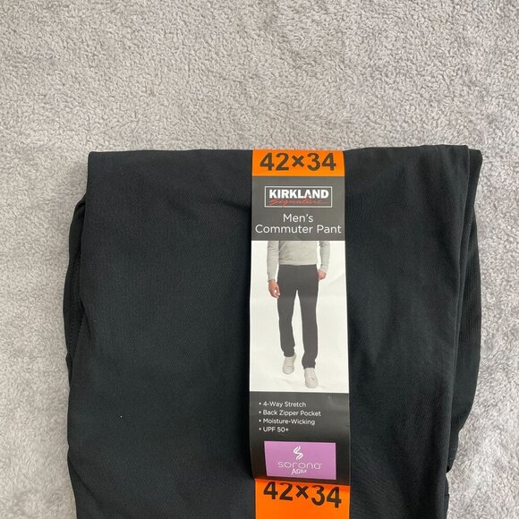 NEW Kirkland Men's 42x34 Commuter Pant Black  4-Way Stretch UPF 50 - Picture 2 of 8